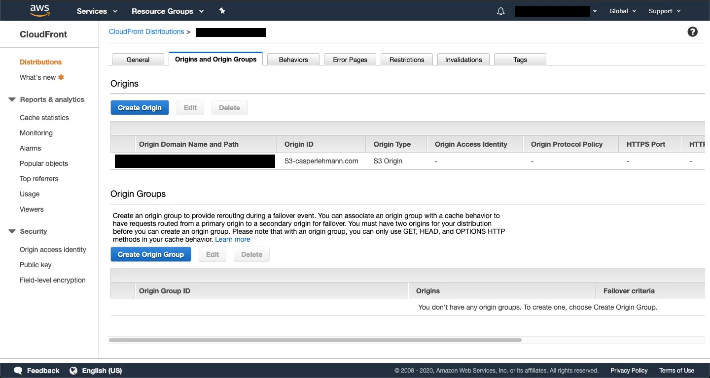 CloudFront Origin Name